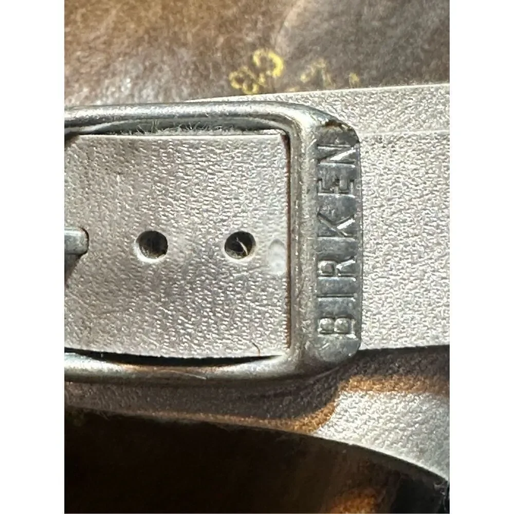 Birkenstock Gizeh kids leather silver sandals size C13 Narrow (EU31)